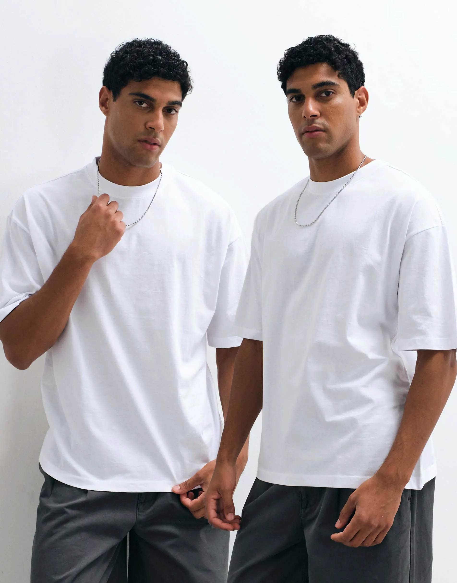 ASOS DESIGN Essentials 2 pack oversized t-shirts in white