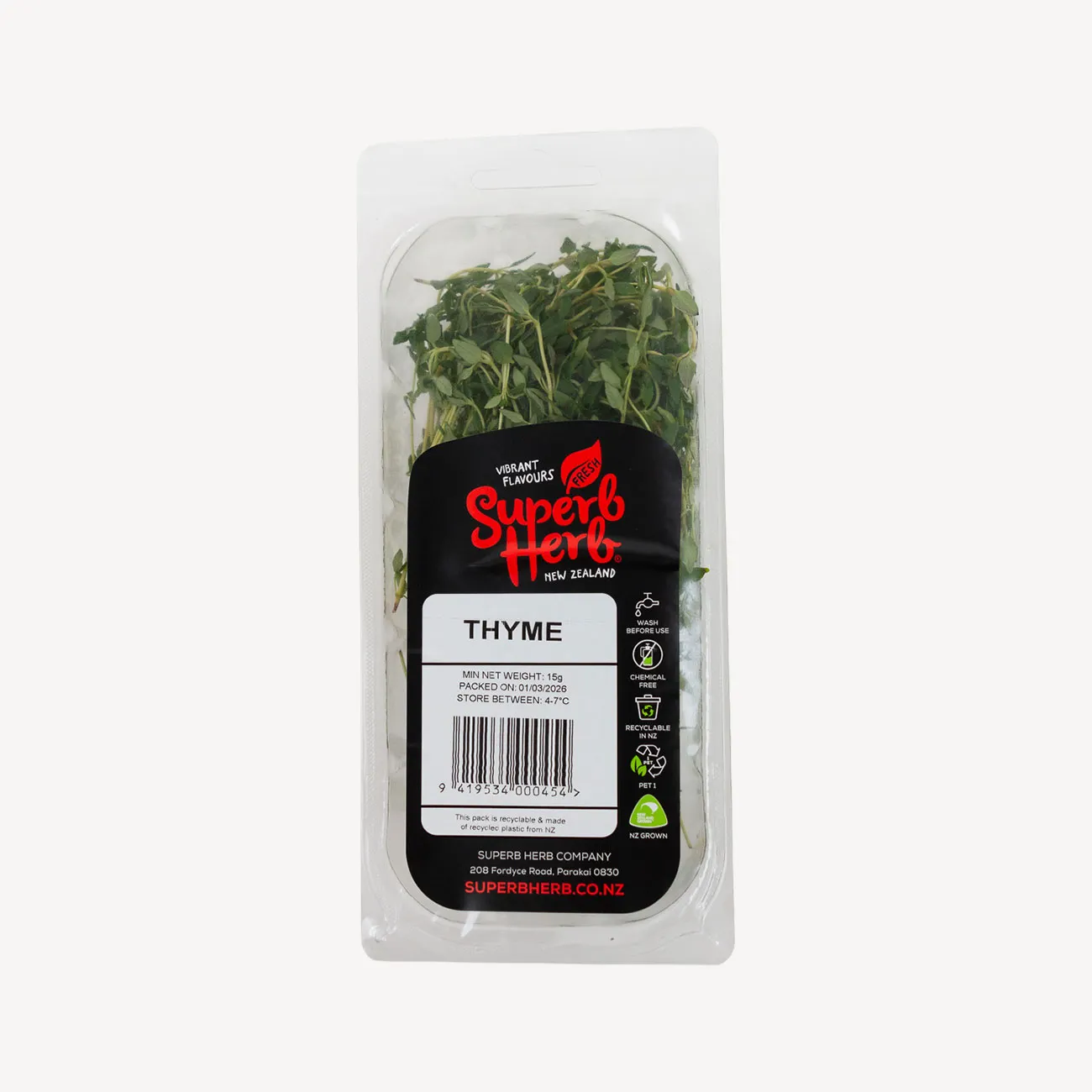 superb herb thyme prepack 15g