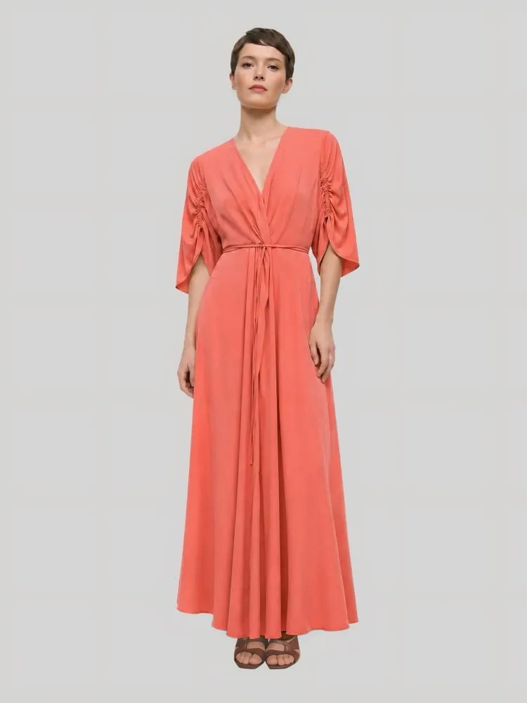 Vilja, long dress Hot Coral