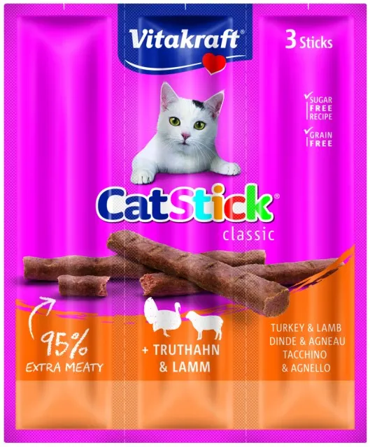Cat Stick x3 kalkoen/lam
