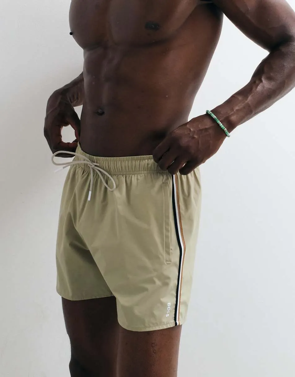 BOSS Bodywear Iconic swim shorts in dark beige