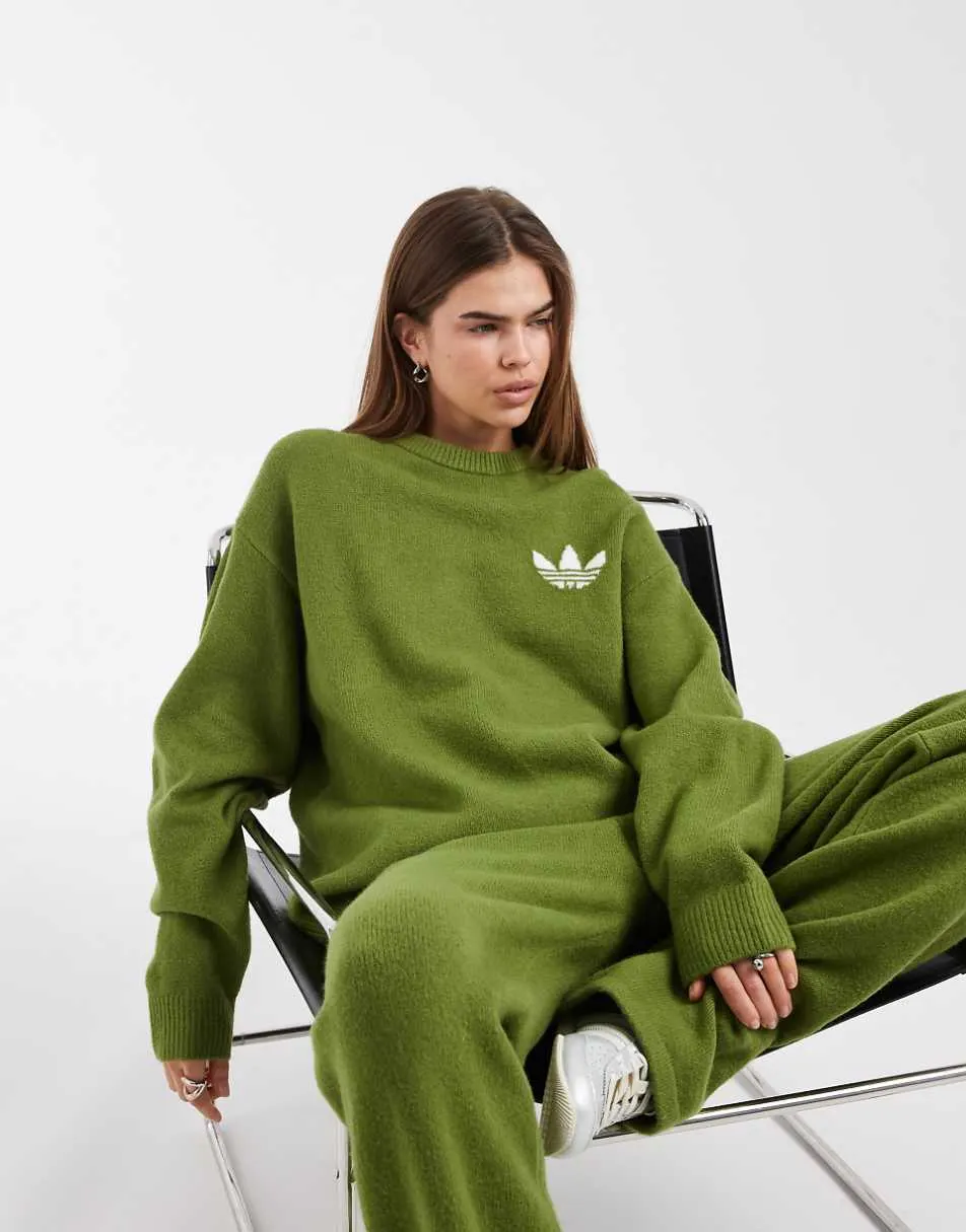 adidas Originals knitted jumper in olive green
