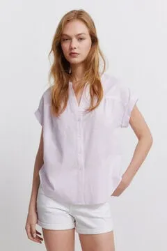 Camisa manga corta lino