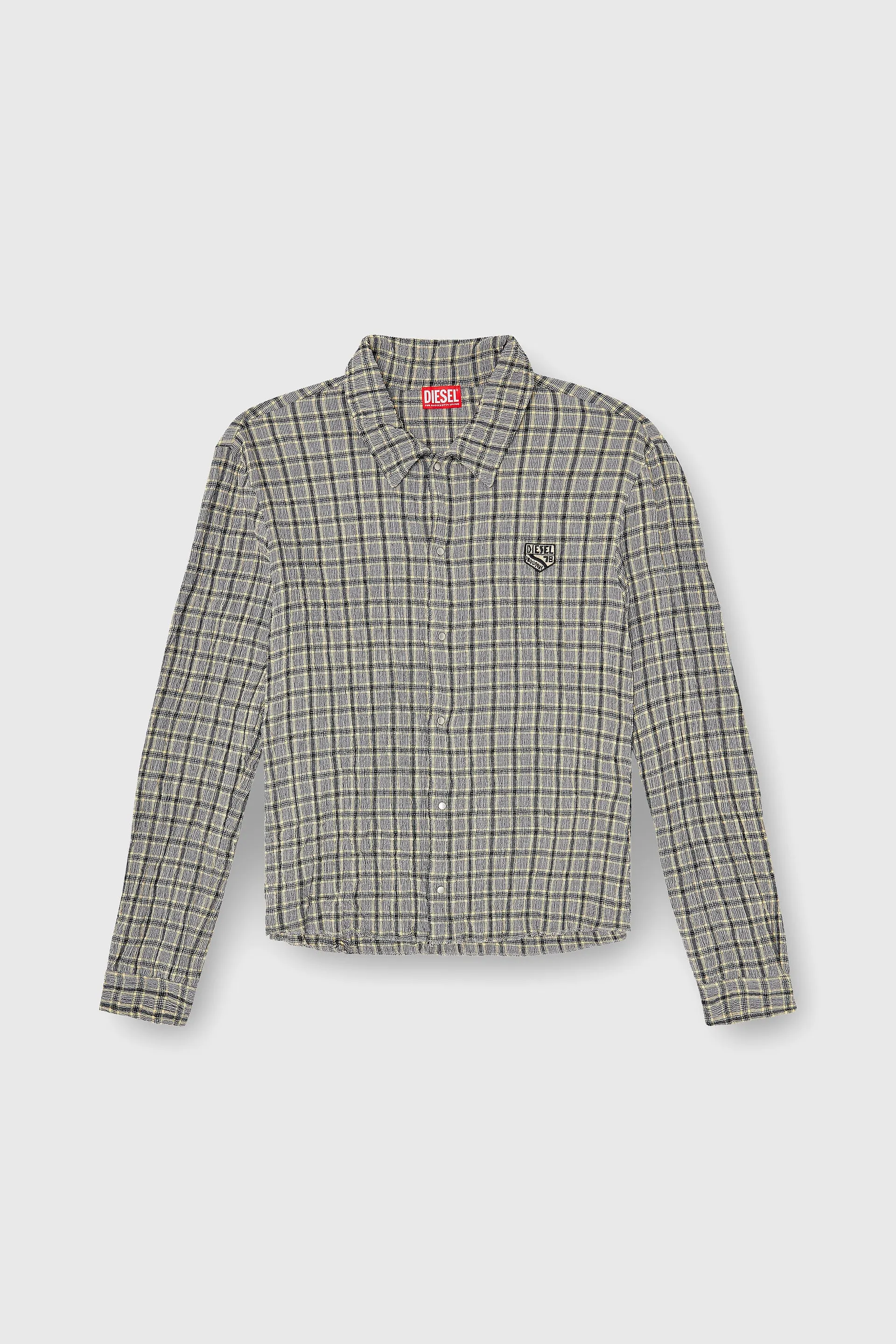 Check shirt with seersucker effect