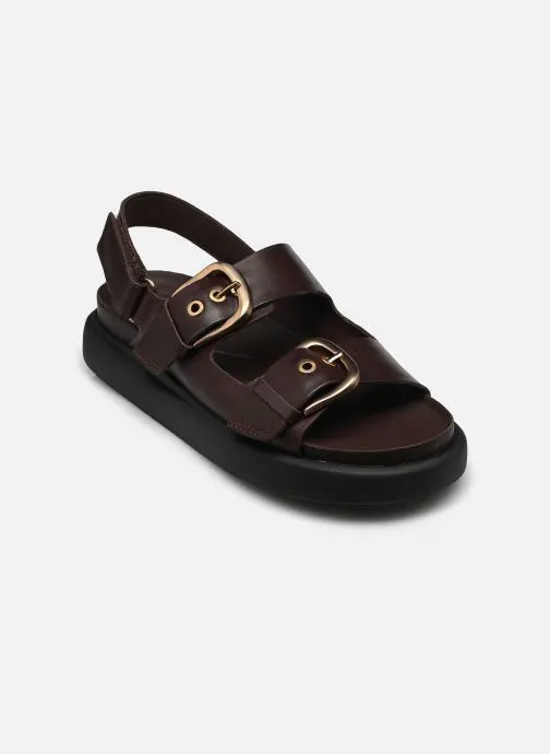 Sandalen met sleehak en plateau Aristella Bay dames bruin