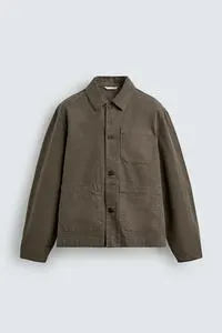 RELAXED FIT WASHED CANVAS OVERSHIRT