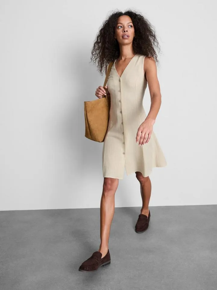 Mini robe sans manches à col en V