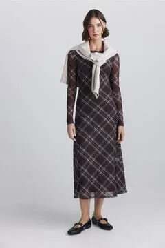 Vestido midi cuadros esoceses