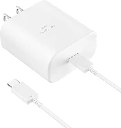 45W Super Fast Charger USB Type C Charger Cord 6.6FT with Android Phone Charger Fast Charging Block for Samsung Galaxy S26/S26 Ultra/S26+/S25/S25 Ultra/S25+/S24/S23/S22/S20/S21/Note 20/Note 10, White 45W Super Fast Charger USB Type C Charger Cord 6.6FT…