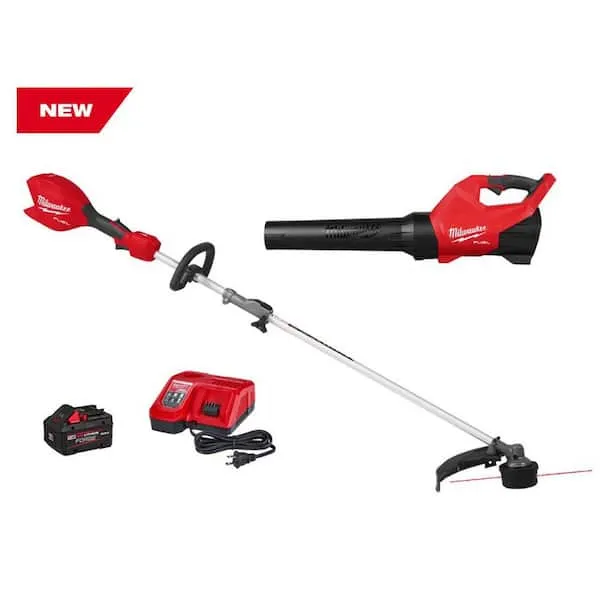 MilwaukeeM18 FUEL 18-​Volt 16 in.​ Brushless Cordless Electric QUIK-​LOK String Trimmer/​Blower Combo Kit w/​8.​0 Battery (2-​Tool)​