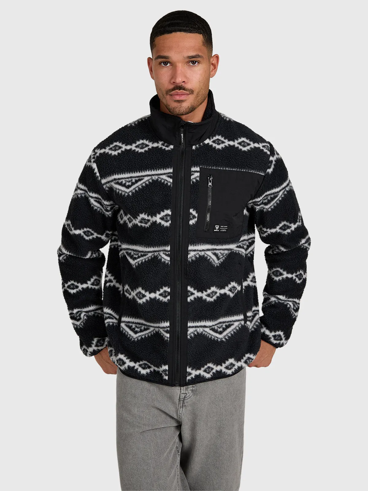 Kevio-Zip Men Urban Fleece | Black