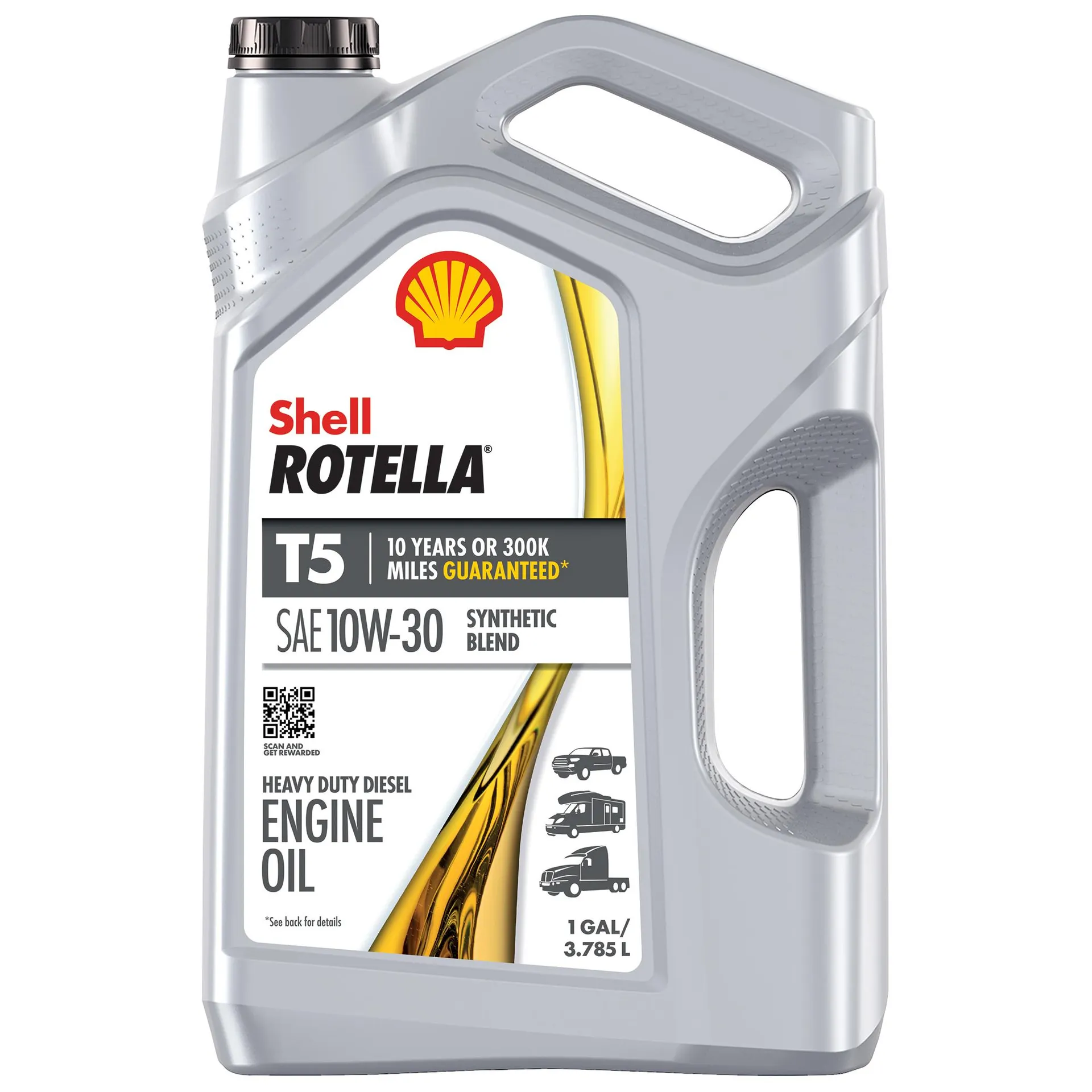 Shell ROTELLA T5 Diesel Engine Synthetic Blend 10W-30 Motor Oil 1 Gallon