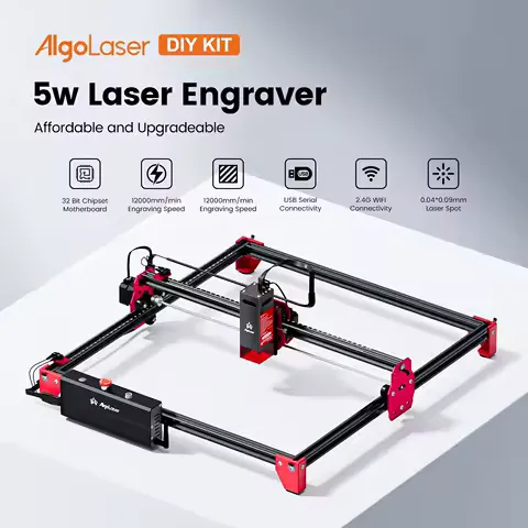 AlgoLaser 5W Laser Engraver Cutting DIY Kit WiFi & Offline Standalone Control Engraving Machine for Wood Acrylic Stainless Steel Craft Woodworking