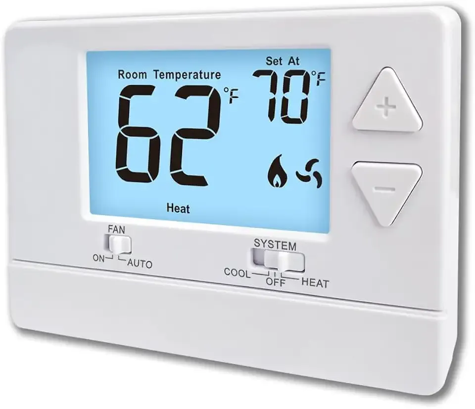 NonProgrammable Thermostat for Home, Digital Energy-Saving Thermostat,Single-Stage Systems, 1 Heat/1 Cool, Easy DIY Install,White Backlight