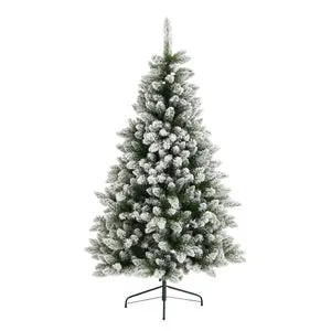 Árbol de Navidad Vik verde nevado de 120 cm de alto