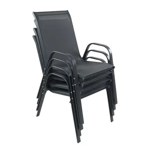 4er-Set Stapelstuhl SONLAS - anthrazit - Textilene - stapelbar