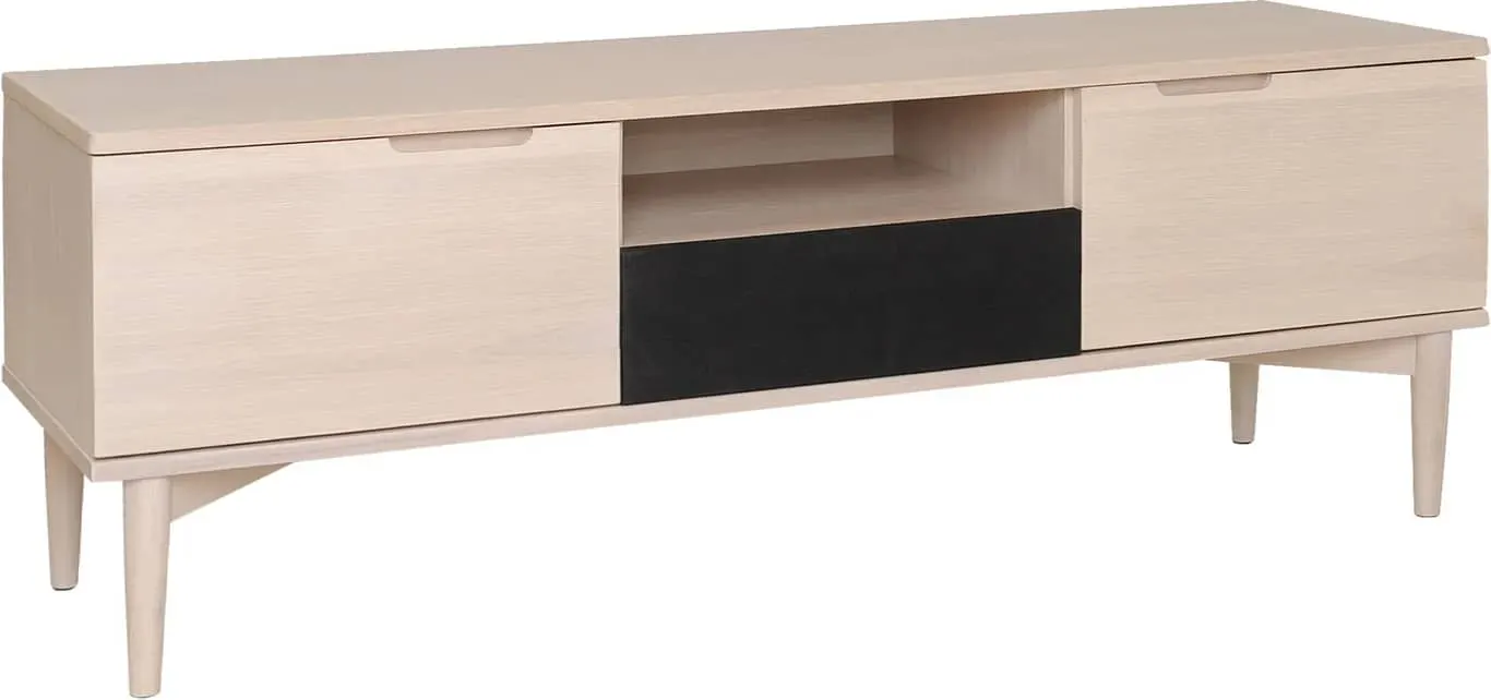 Karmøy TV-benk 140 x 41 H: 50cm, hvitpigmentert eikefiner
