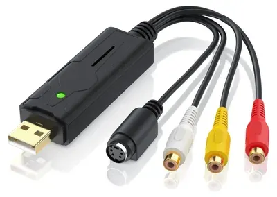 Aplic USB Audio Video Grabber - VHS - Videoadapter zur Bearbeitung, USB zu S-Video, Composite, Cinch