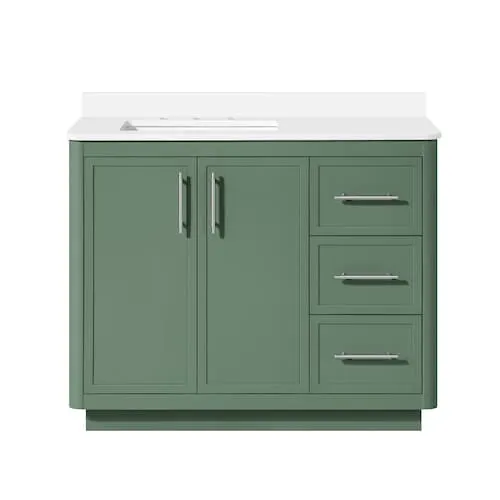 Home Decorators Collection Faraday 42-inch W x 19-inch D Coastal Sage Bathroom Vanity with Cultured Marble Countertop