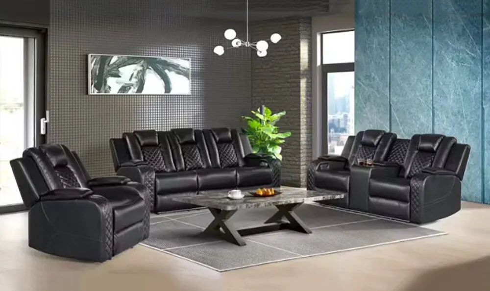 Carlo Reclining Sofa, Loveseat & Recliner - Black