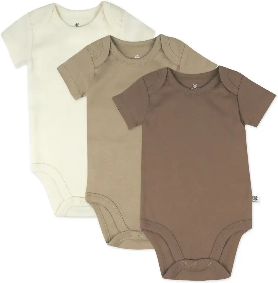 unisex-baby 3-pack Short Sleeve Bodysuits One-piece 100% Organic Cotton for Infant Baby Boys, Girls, Unisex