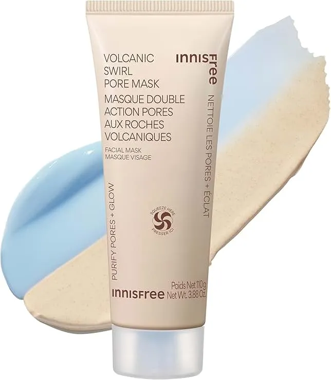 Innisfree Super Volcanic Clay Masks - Pore & Sebum Clay Mask for Oily Skin, Dual Mask for Normal to Dry Skin, Available in Limited Edition & Gift Sets