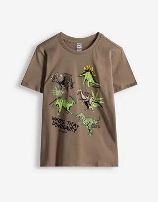 T-shirt - Dinosauro - Tortora
