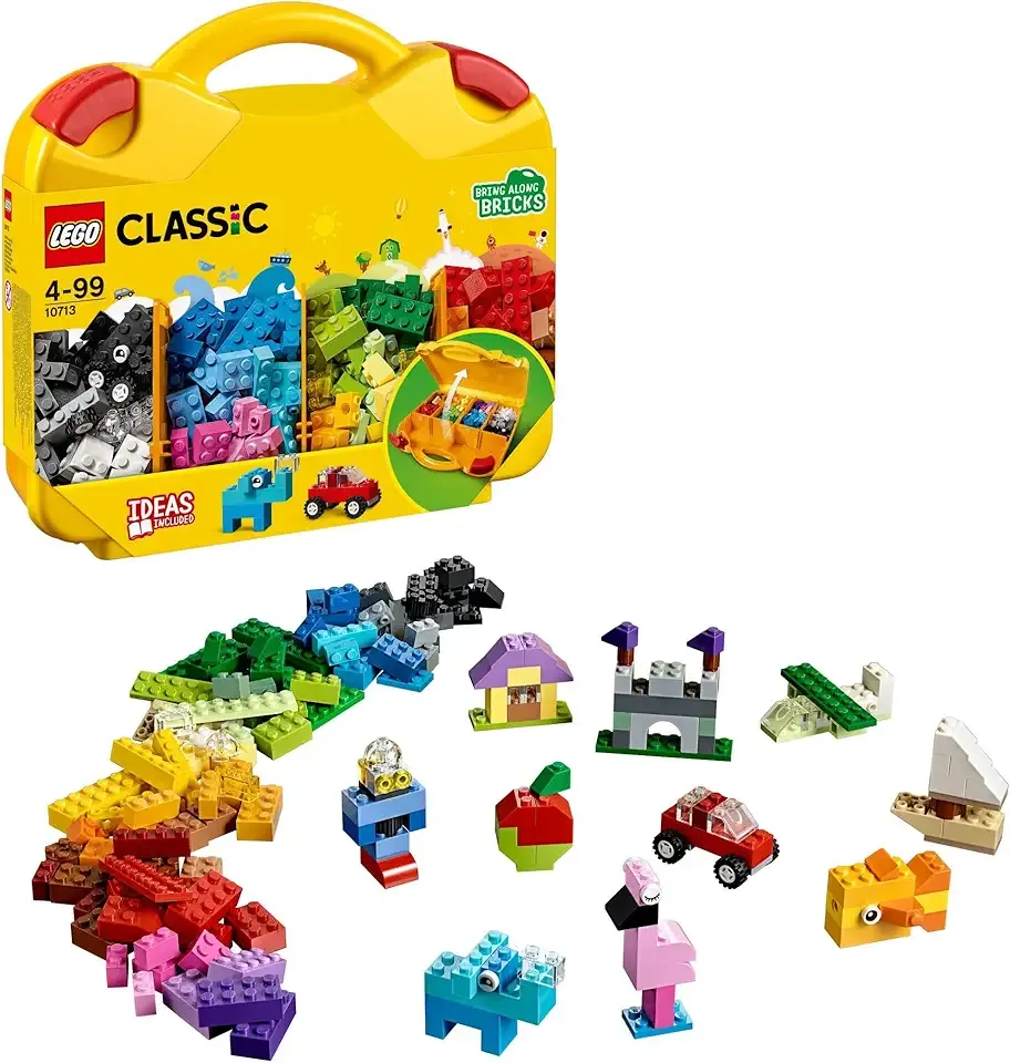 Classic Creative Suitcase 10713 - Includes Sorting Storage Organizer Case with Fun Colorful Building Bricks, Preschool Learning Toy for Kids, Boys and Girls Ages 4 Years Old and Up