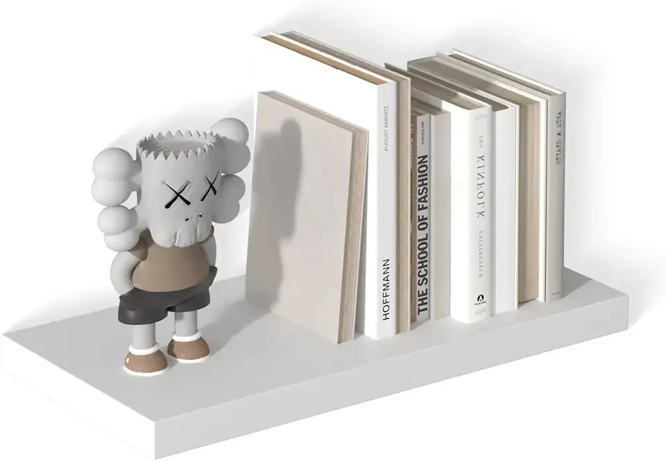 12 Inch Deep Floating Shelves, 24" W x 12" D Wood Floating Shelves for Wall, Large Storage Space Wall Mount Shelf with Invisible Brackets for Living Room Kitchen Bathroom, 1 Pack, White