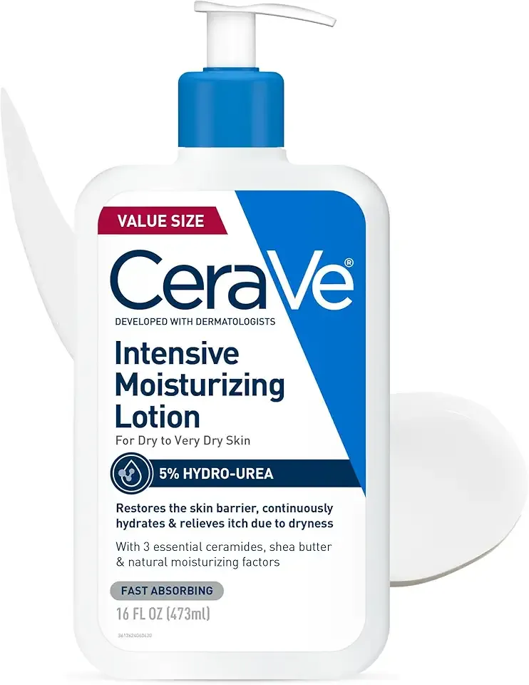 CeraVe Intensive Moisturizing Lotion, Hydro-Urea + Shea Butter, Body Lotion For Dry Skin, Relieves Signs Of Extra Dry Skin, Non Greasy Hydrating Cream For Rough, Tight, Red & Itchy Skin, 16oz