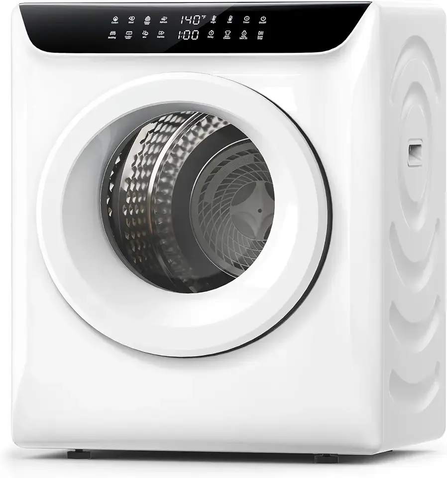 3.5 Cu.Ft Portable Dryer for Clothes, 5 Drying Modes, 1400W Small Dryer, Upgraded Capacity, 120V Portable Dryers for Laundry, Clothes Dryer with Exhaust Hose for Apartments, Dorm, Home, White