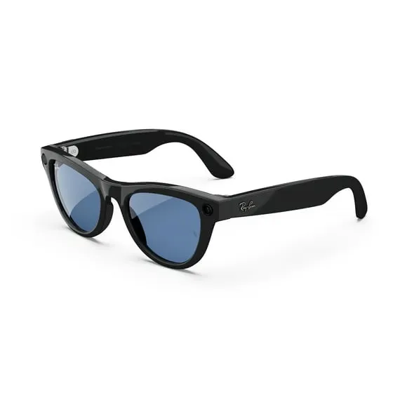 Ray-Ban Meta, Skyler Glasses with Meta AI, Audio, Photo, Video Compatibility, Shiny Black, Blue Transition, Regular Fit