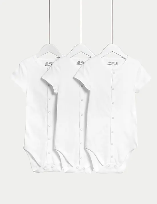 3 Pack Pure Cotton Bodysuits (7lbs-16 Yrs)