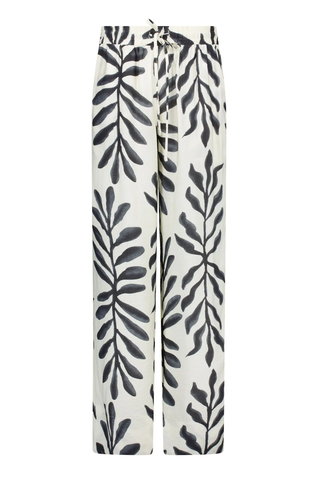 Wide fit broek | Ecru/zwart