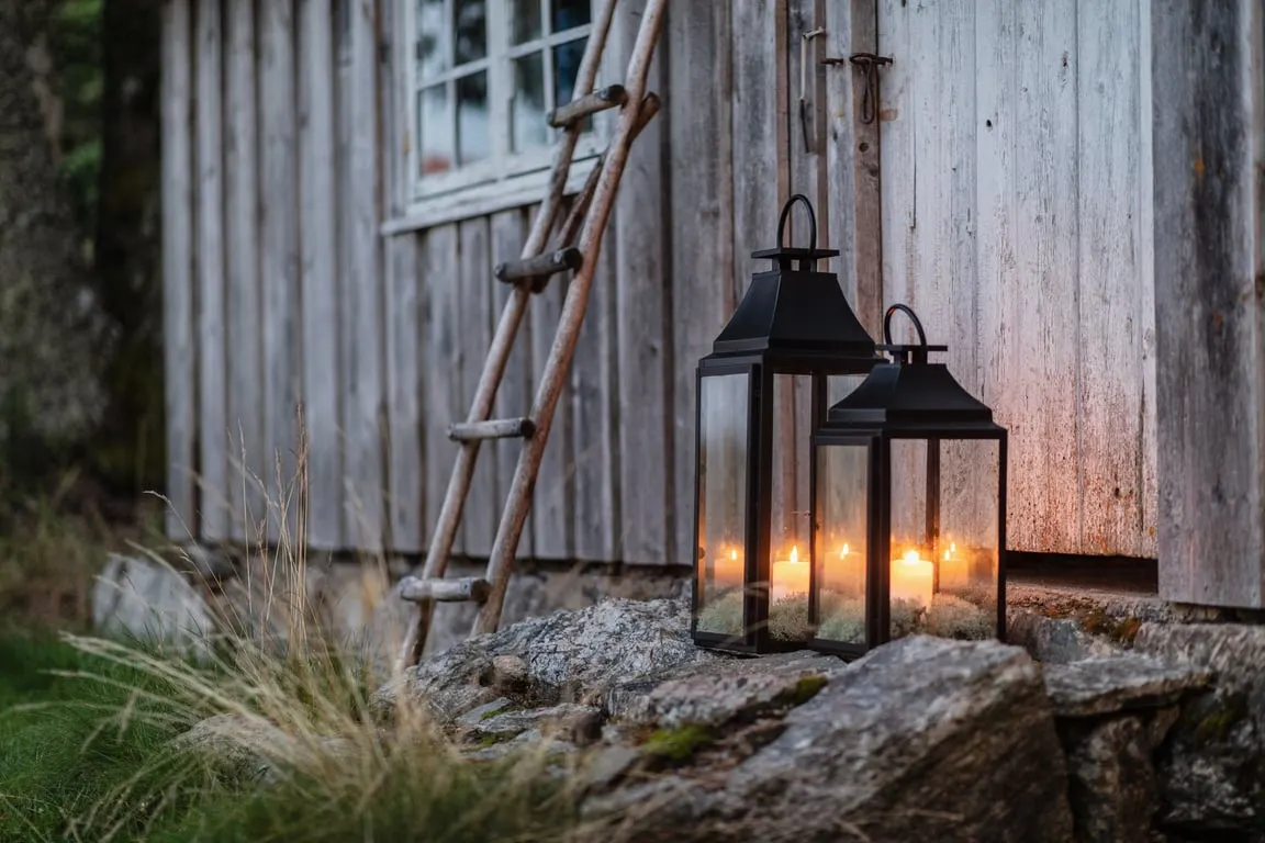 Lama lanterne svart H50 cm