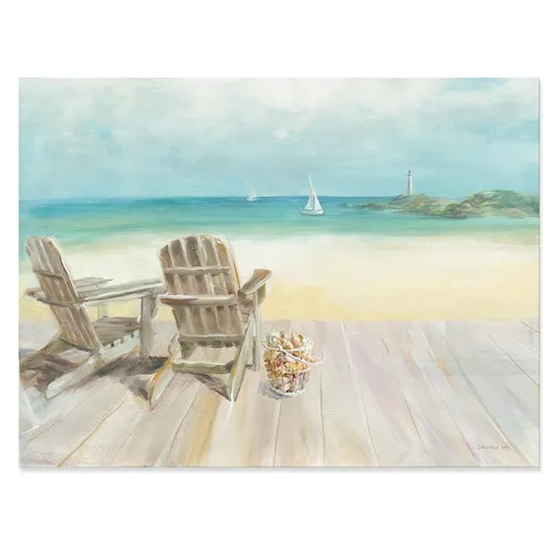 Seaside Morning No Window' Coastal Gallery-Wrapped Canvas - 44X34