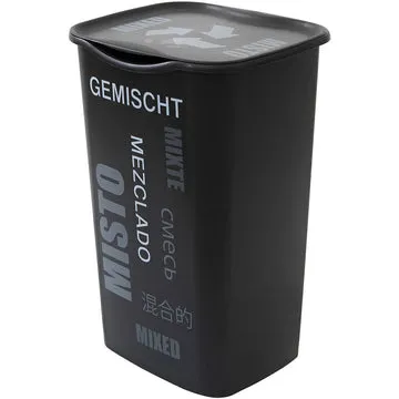 Pattumiera Recycling Raccolta Differenziata Misto 50 Litri Nero