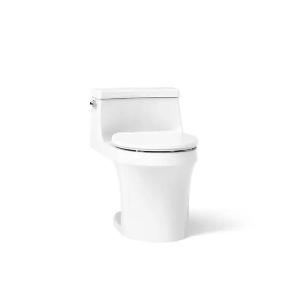 KOHLER San Souci 12 in.​ Rough In 1-​Piece 1.​28 GPF Single Flush Round Toilet in White Seat Included