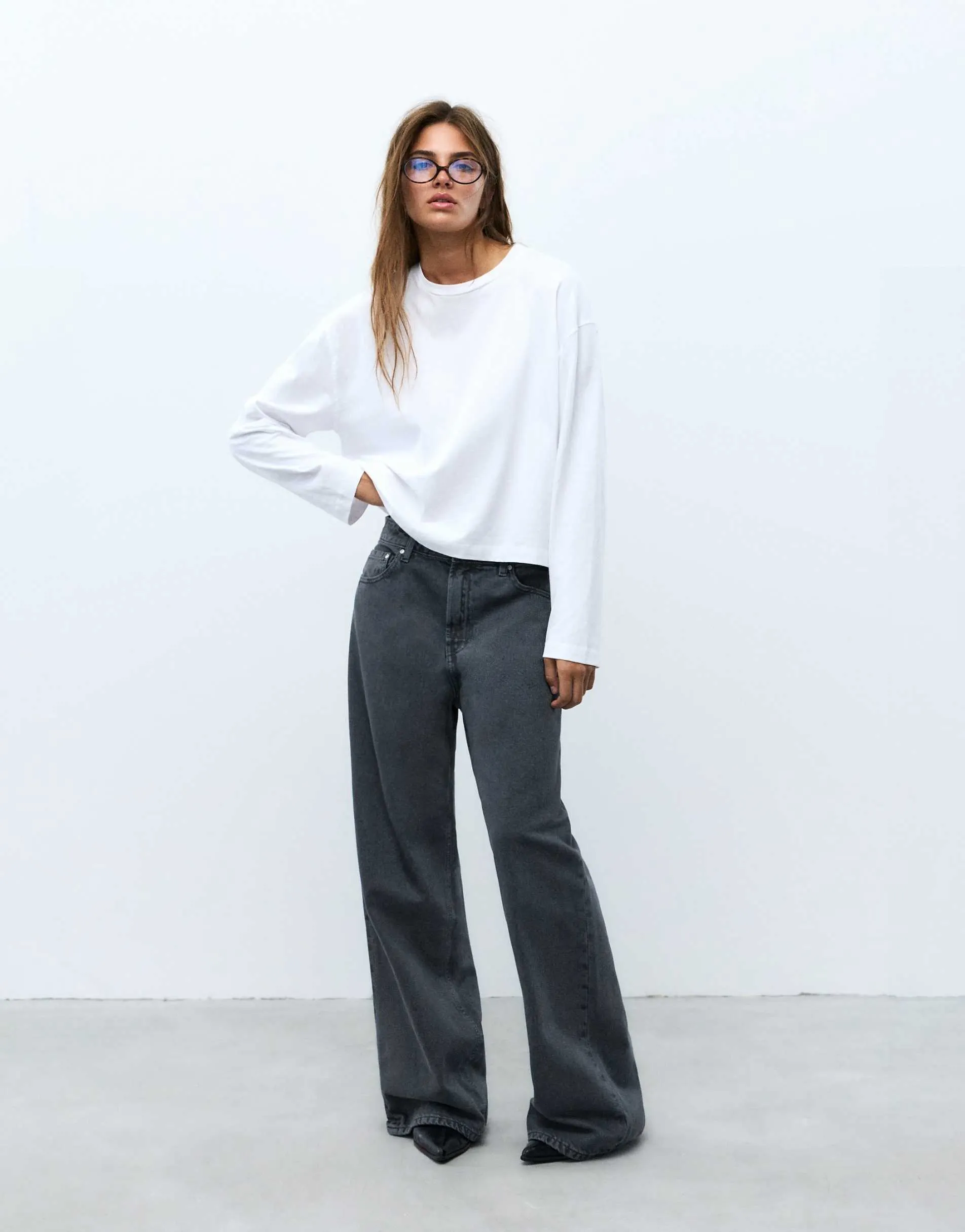 Pull&Bear Baggy jeans in charcoal