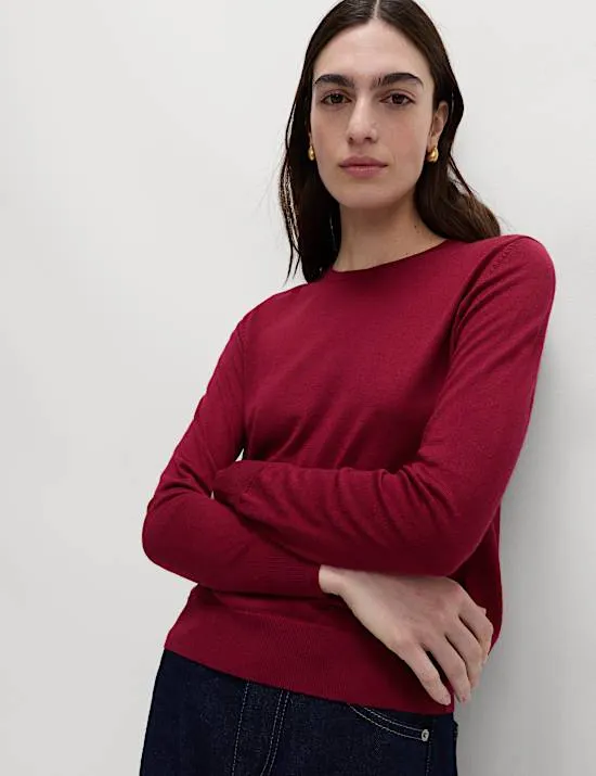 Pure Merino Wool Crew Neck Jumper