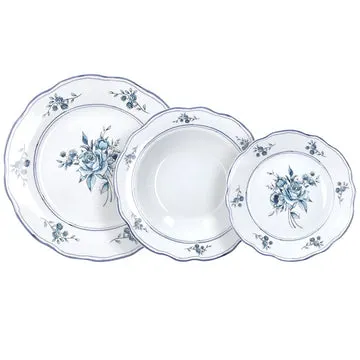 Servizio di piatti Heritage Florals Blu in Porcellana Linea Cappettata