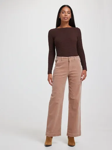 Just Jeans Cord High Rise Wide Leg Pocket Trouser