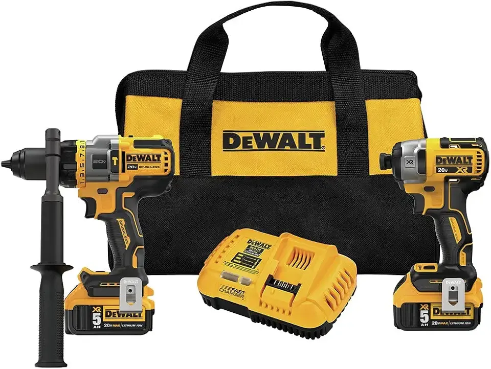 FLEXVOLT ADVANTAGE 20V MAX* Combo Kit with Hammer Drill & Impact Driver, 5.0-Ah, 2-Tool (DCK2100P2)