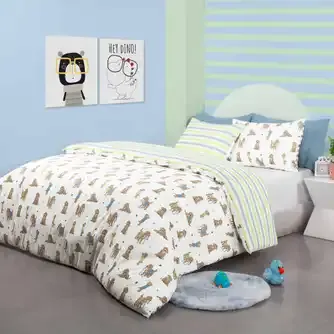 Tudo Home Kids Walkies Time Flannelette Duvet Cover Set