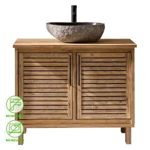 Mueble de baño Merida acacia maciza 100x50 cm (lavabo no incluido)