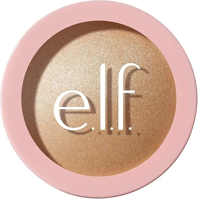 e.l.f. Halo Glow Silky Powder Highlighter, Long-Lasting Luminous Finish, Cake-Resistant With Micro-Shimmer, Vegan & Cruelty-Free, Prosecco Poppin'