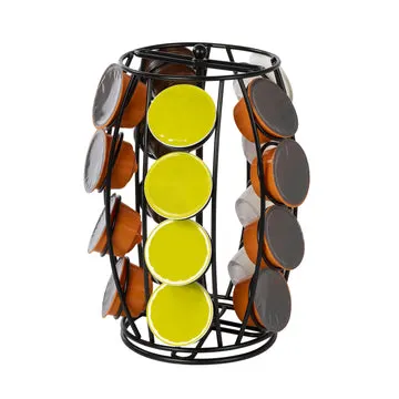 Portacapsule in Metallo Nero 20 Posti