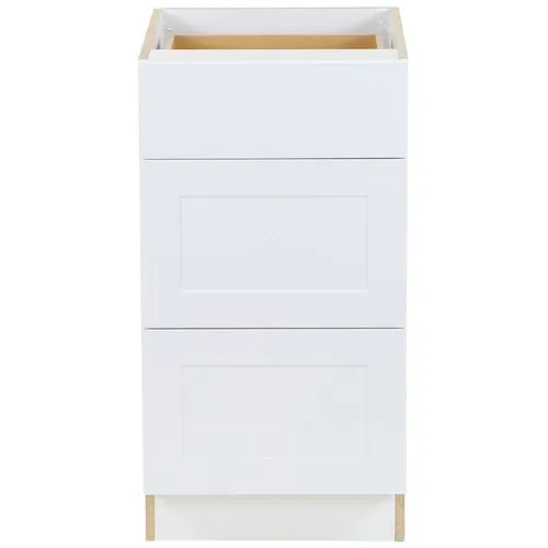 Edson 18 in. W x 35 H x 25 D Assembled Kitchen 3-Drawer Base Cabinet, White (BD183V)