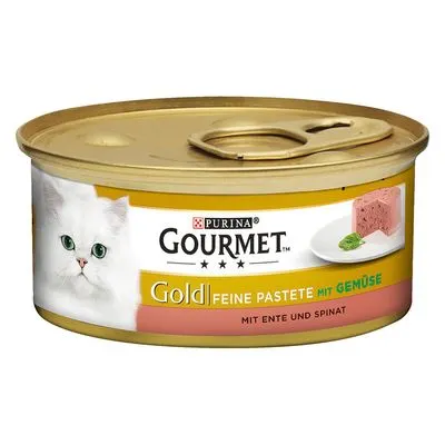 Gourmet Gold 2x 12 x 85 g / 24 x 85 g : 50 % de remise sur le 2ème paquet ! Les Mousselines : canard, épinards (2 x 12 x 85 g)