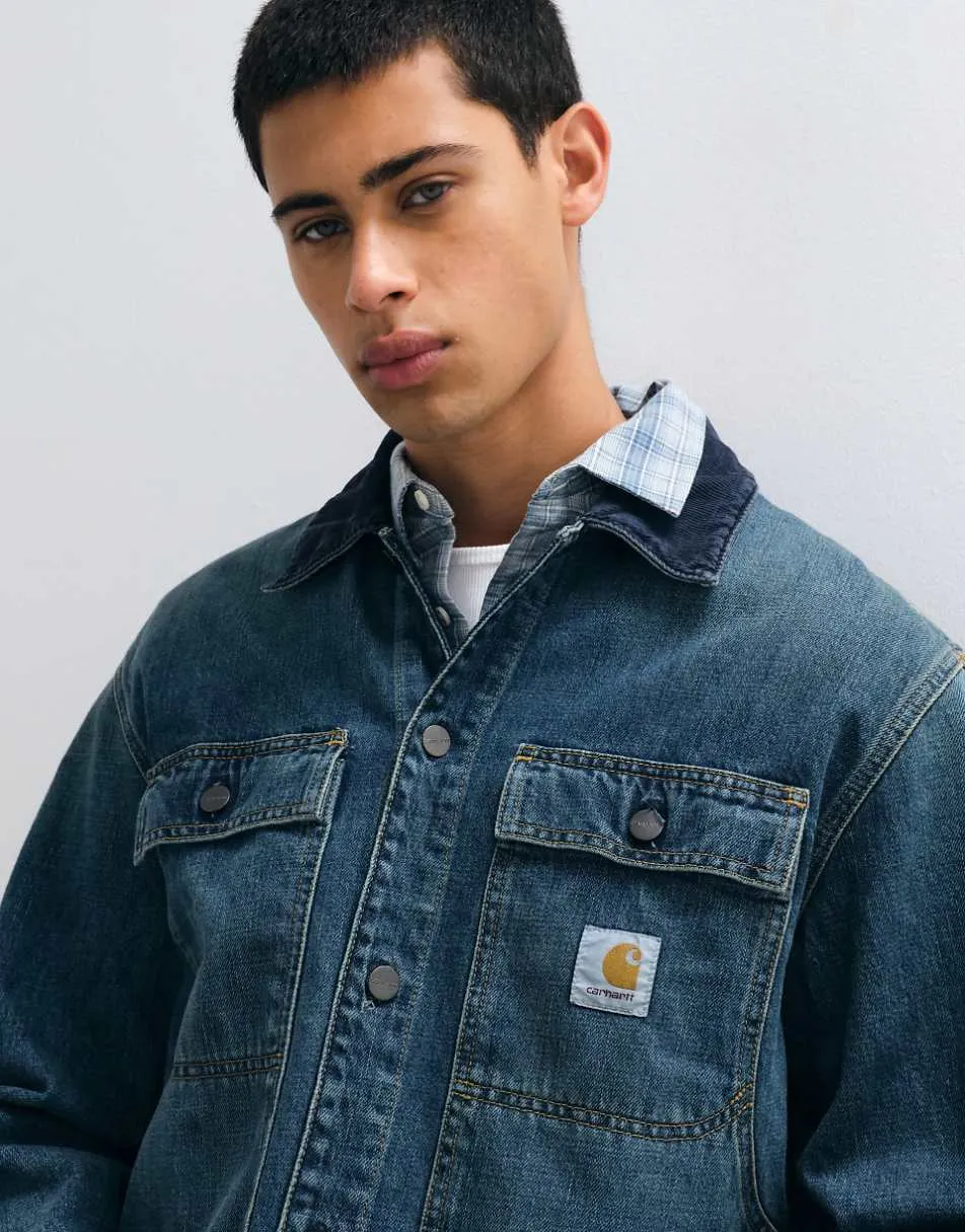 Carhartt WIP Oakland denim shirt jacket in dark blue stonewash